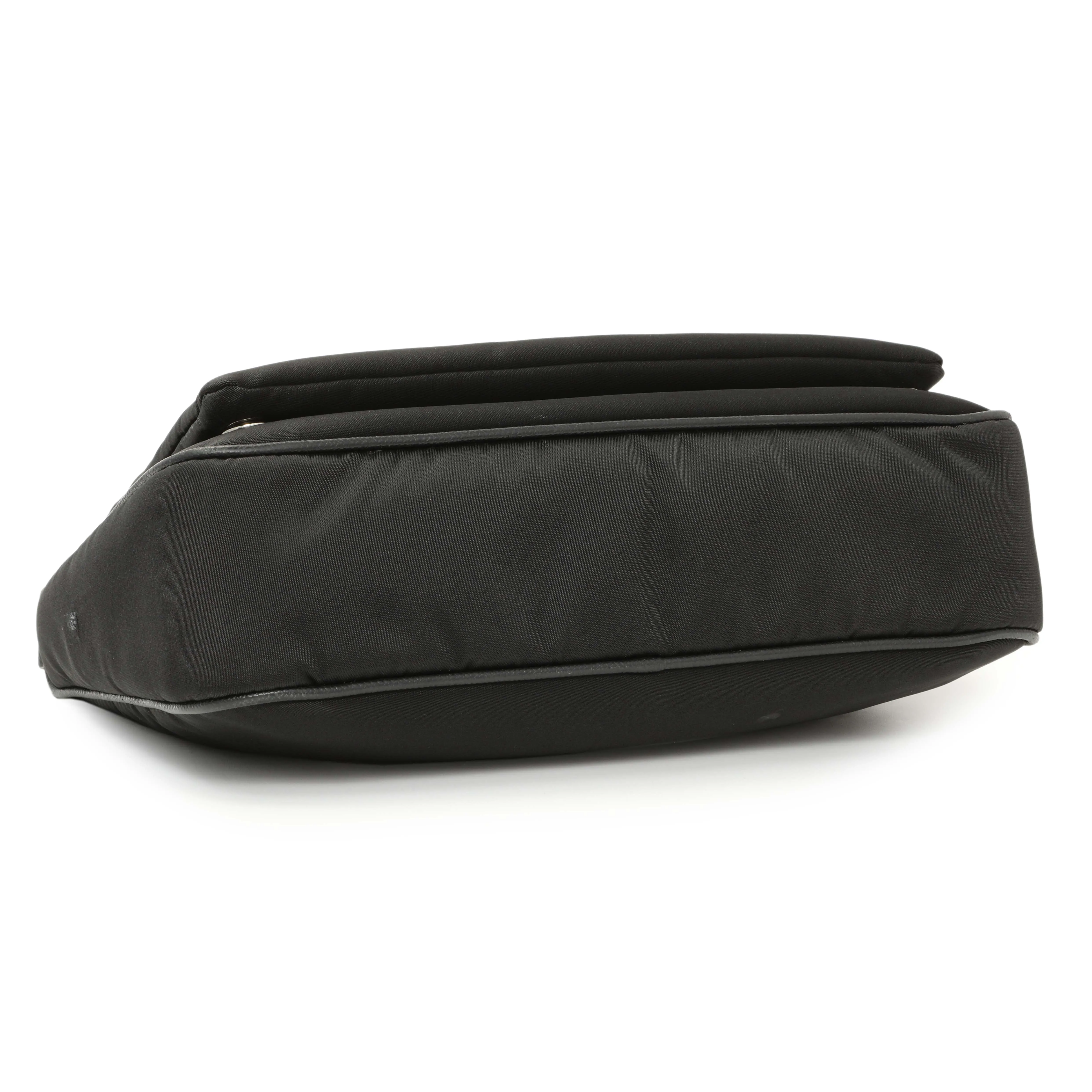 Prada Black Re-Nylon Saffiano Double Pouch Shoulder Bag
