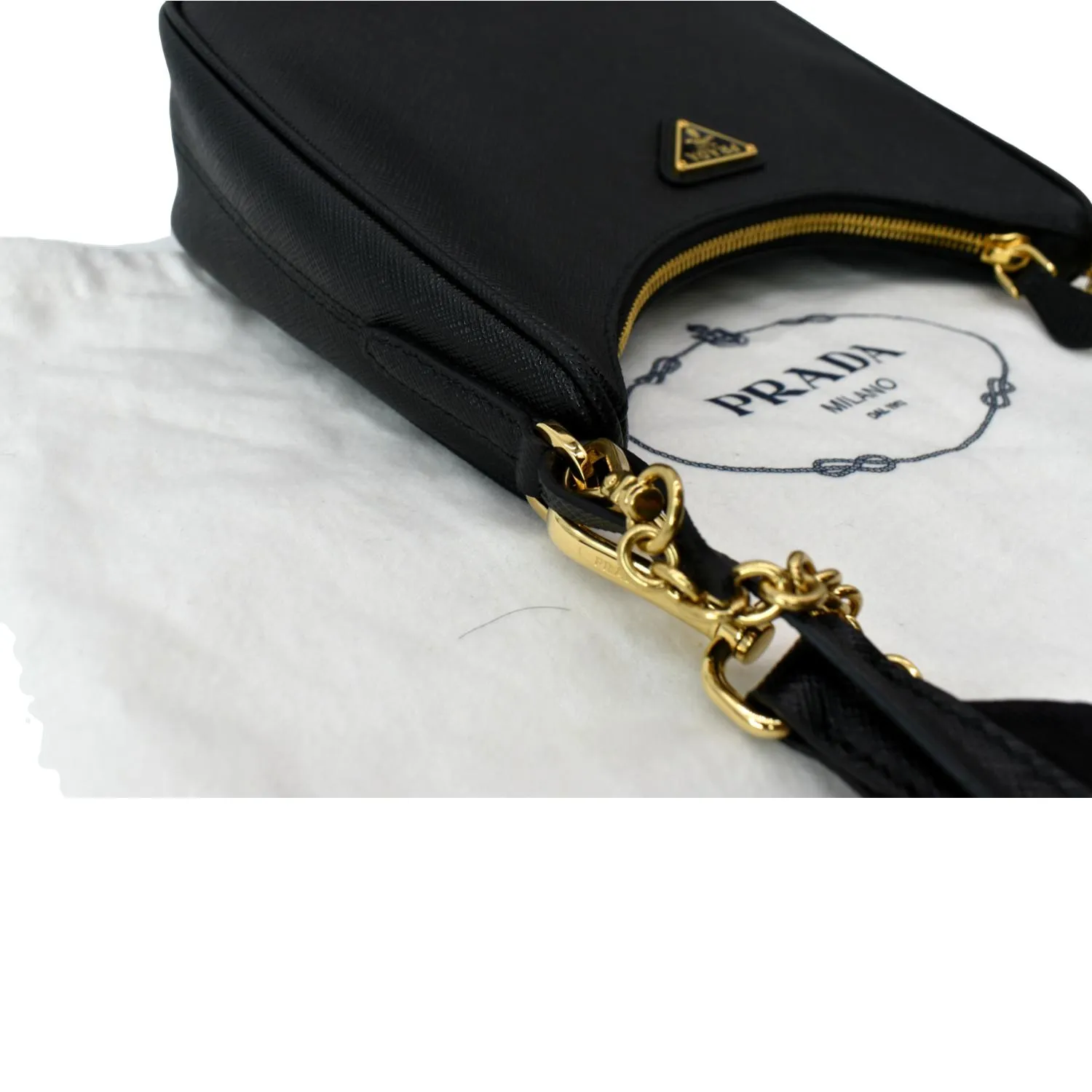 PRADA Re-Edition 2005 Saffiano Leather Shoulder Bag Black