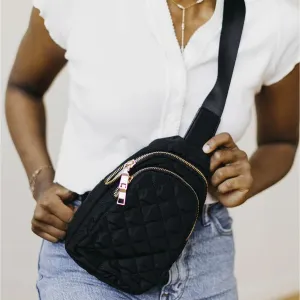 Pretty Simple Pinelope Puffer Bum Bag Black Synthetic