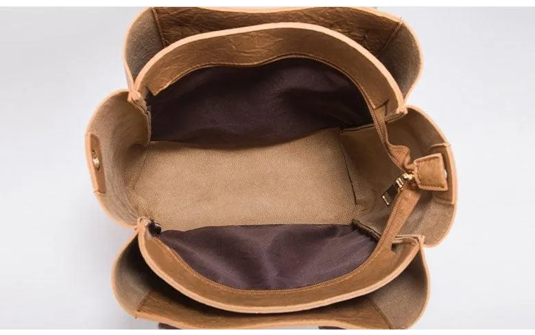 PU 3pcs in 1 set Women's handbags Brown