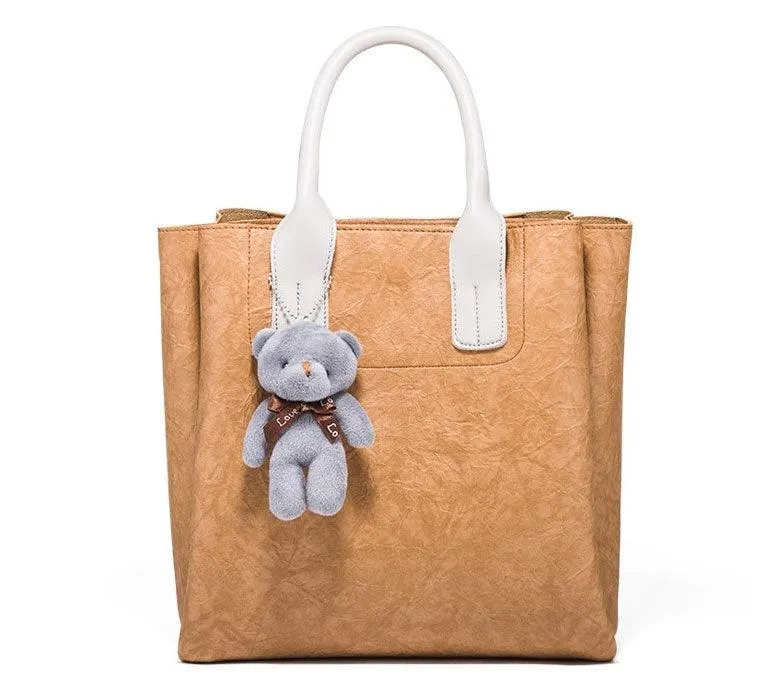 PU 3pcs in 1 set Women's handbags Brown