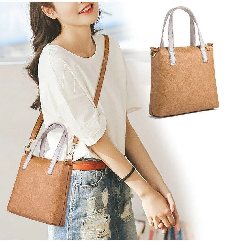 PU 3pcs in 1 set Women's handbags Brown
