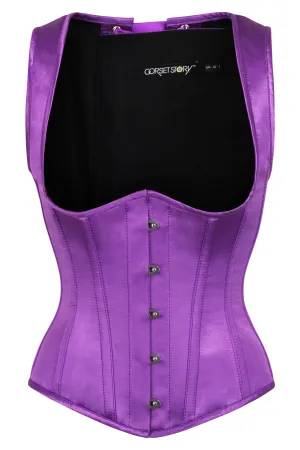 Purple High Back Underbust Corset With Straps