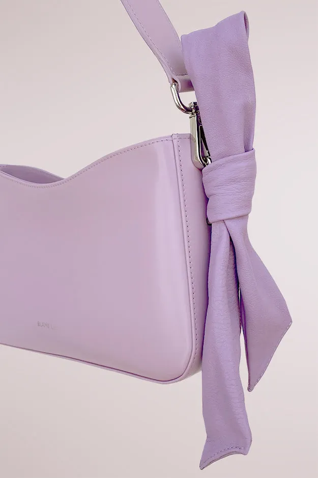 QUERIDA SHOULDER BAG WITH KNOTS GLOSSY LILAC