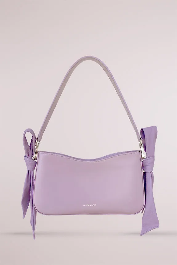 QUERIDA SHOULDER BAG WITH KNOTS GLOSSY LILAC