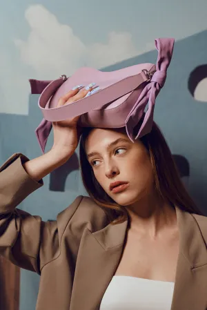QUERIDA SHOULDER BAG WITH KNOTS GLOSSY LILAC