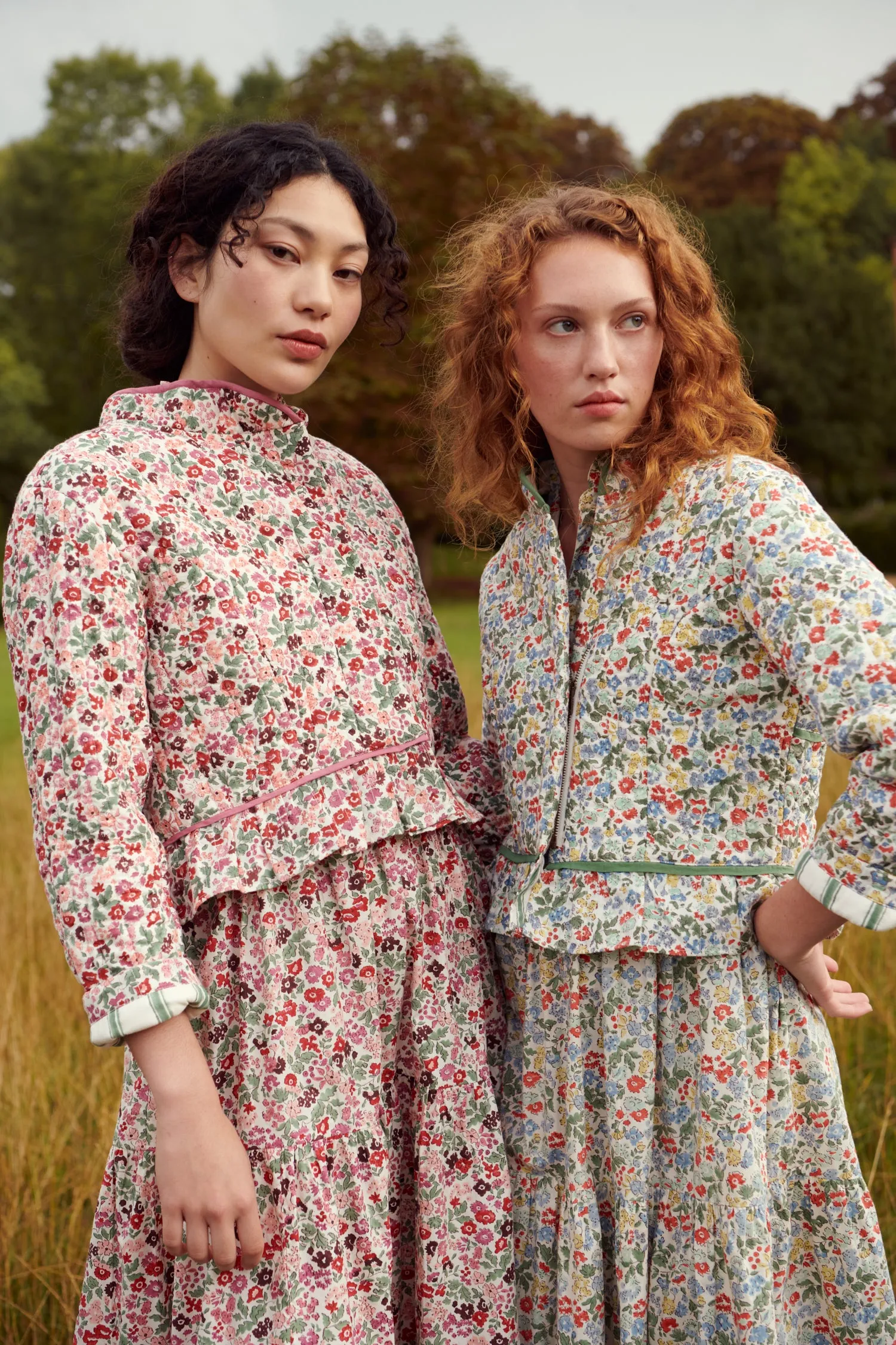 Quilted Biker Jacket in Fleures Garden