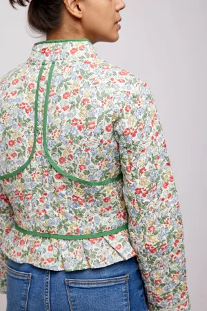 Quilted Biker Jacket in Fleures Garden