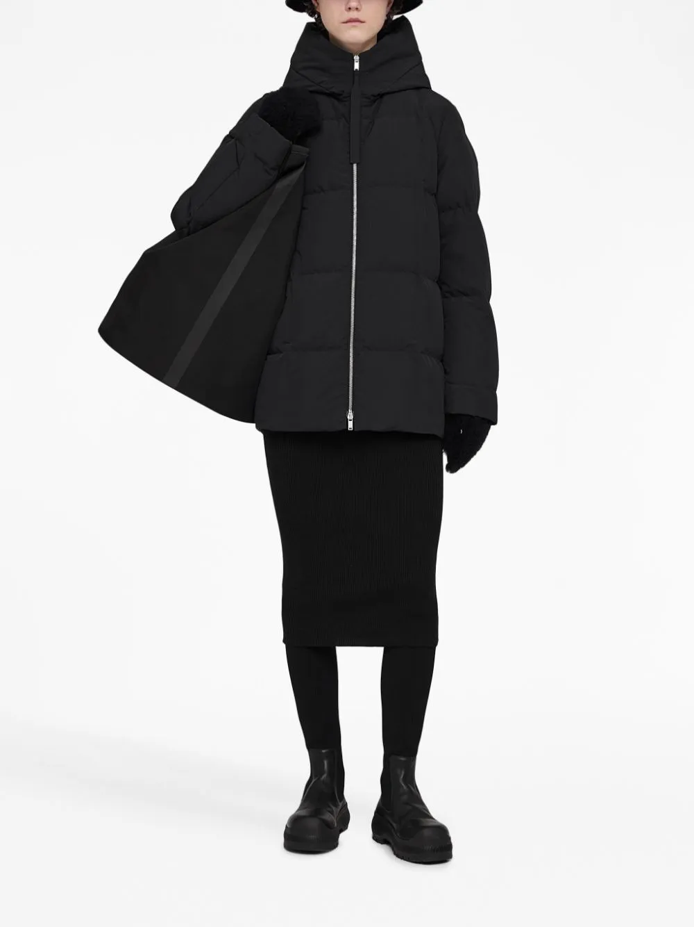 Quilted down jacket