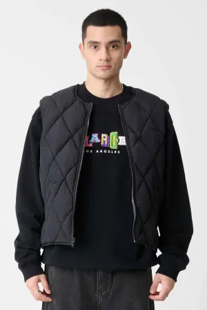 QUILTED NYLON VEST - Black/Camo