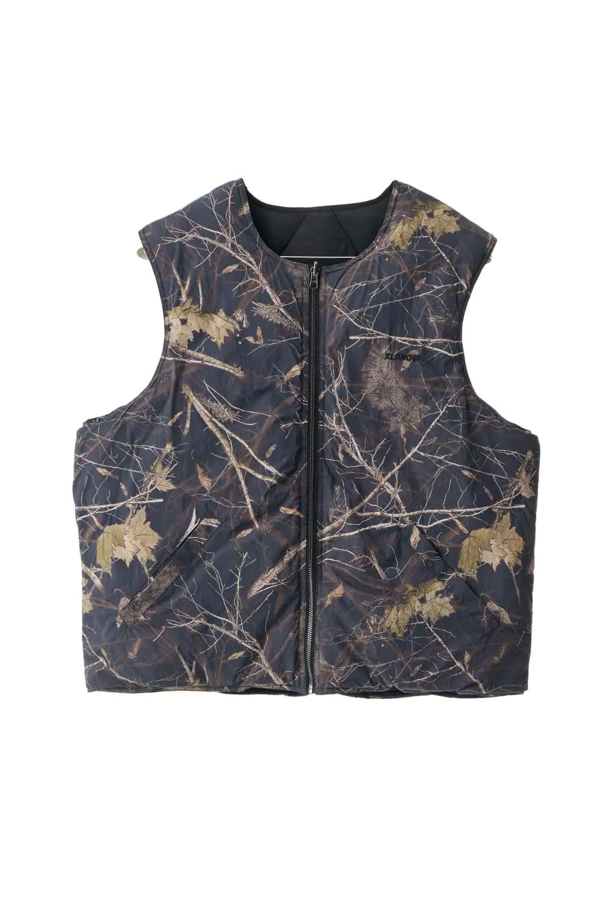 QUILTED NYLON VEST - Black/Camo