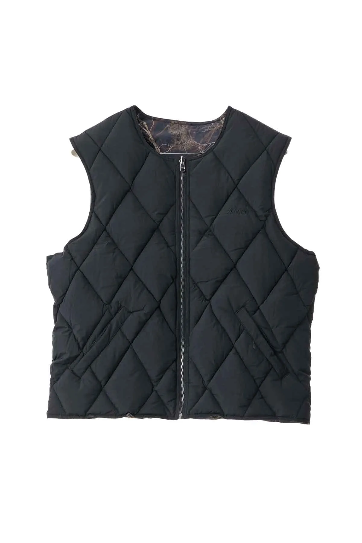 QUILTED NYLON VEST - Black/Camo