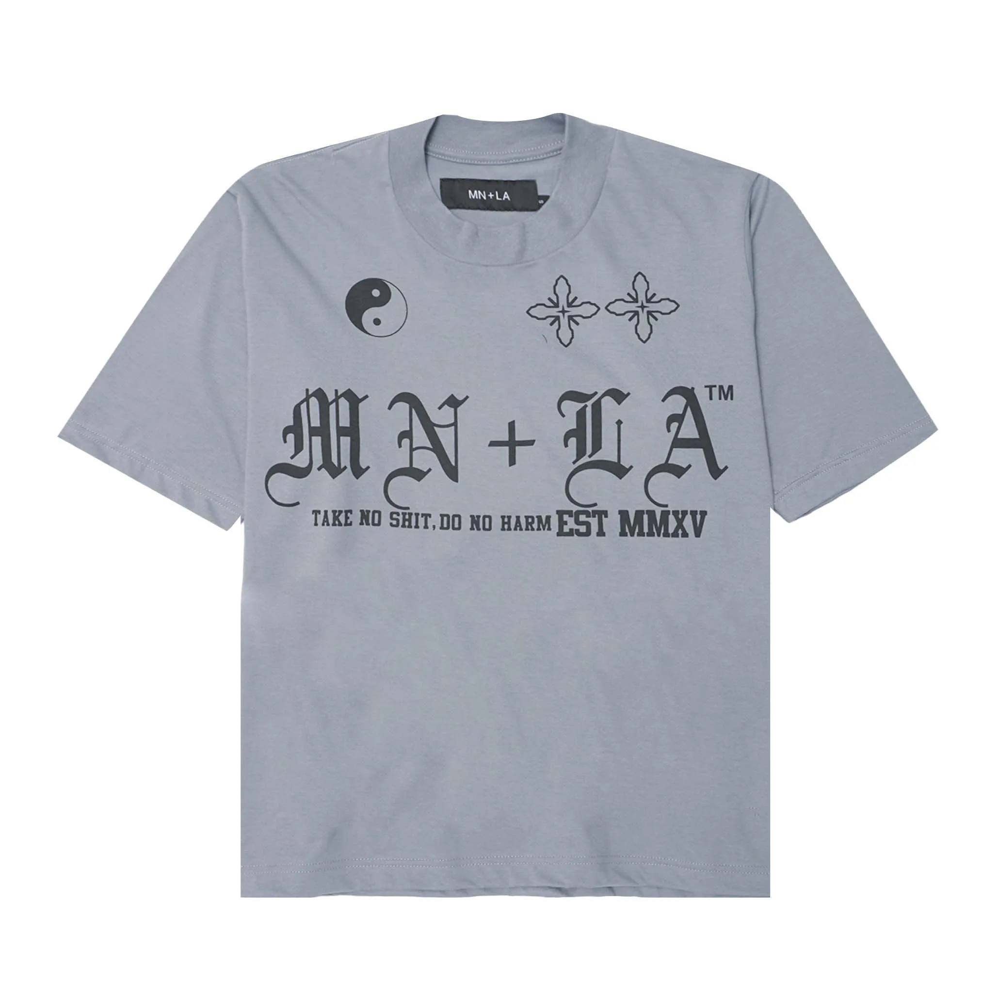 "TAKE NO SHIT, DO NO HARM" LITE TEE IN GLACIER