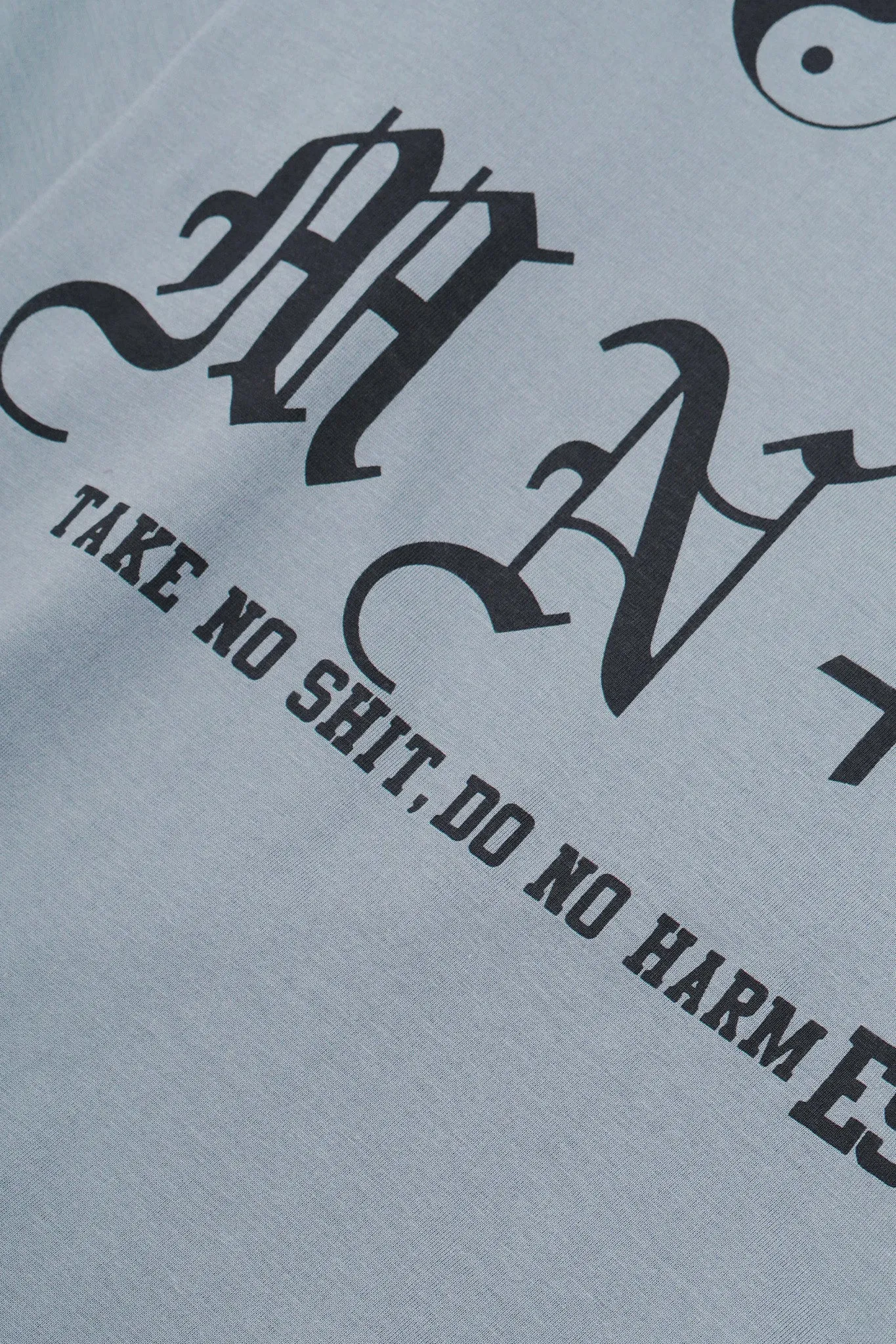 "TAKE NO SHIT, DO NO HARM" LITE TEE IN GLACIER