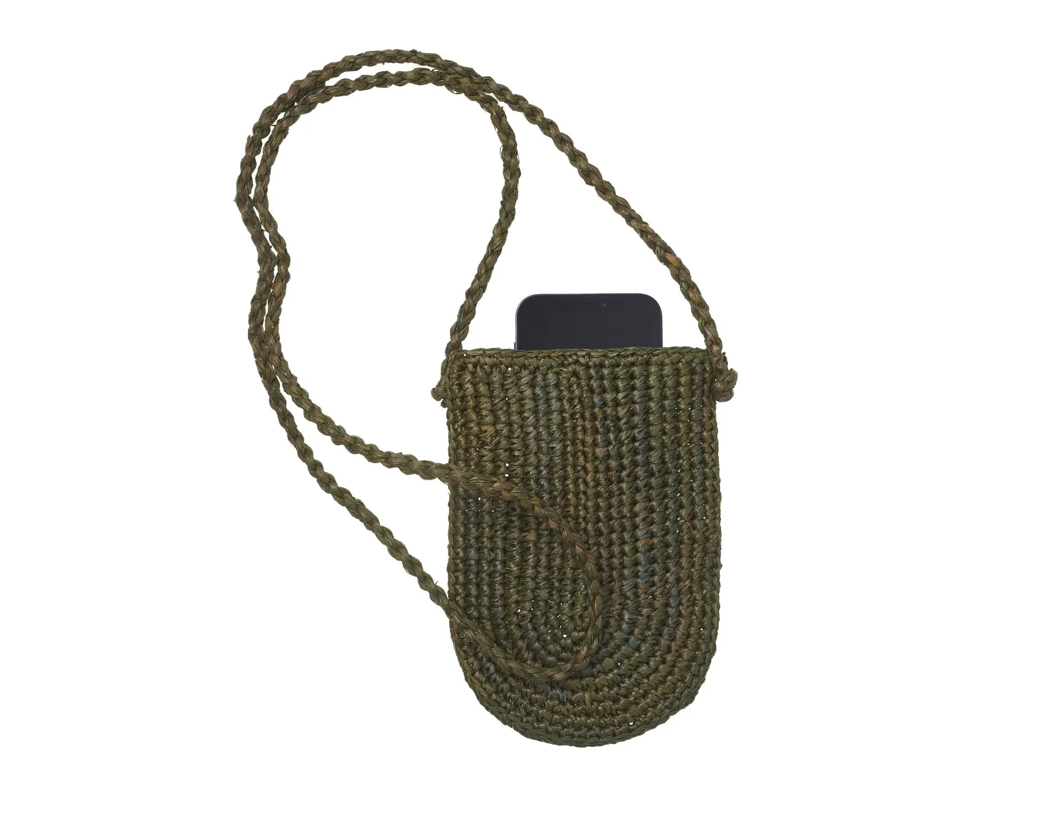 RAFFIA CROSSBODY PHONE CASE