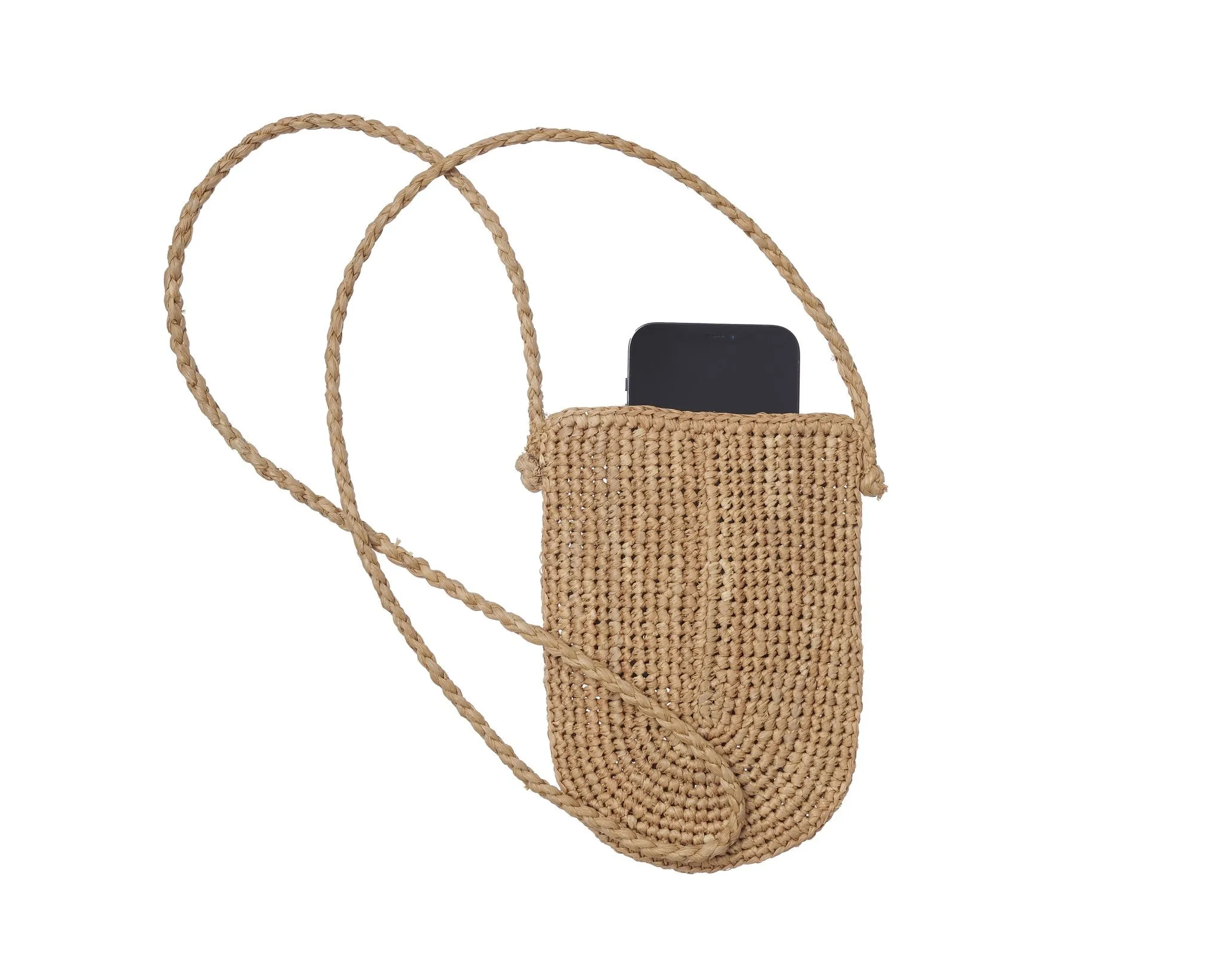 RAFFIA CROSSBODY PHONE CASE