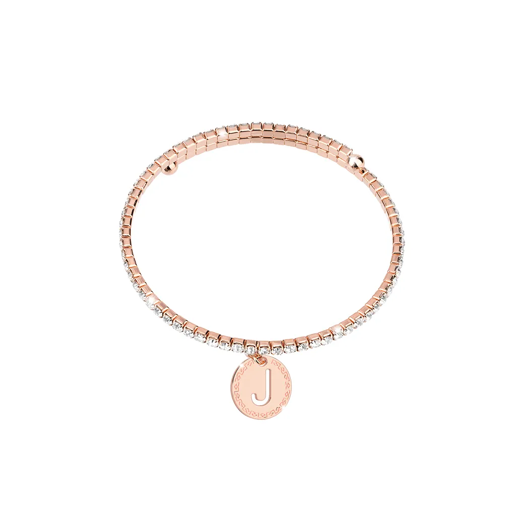 Rebecca My World Rose Gold Glam Bangle - J