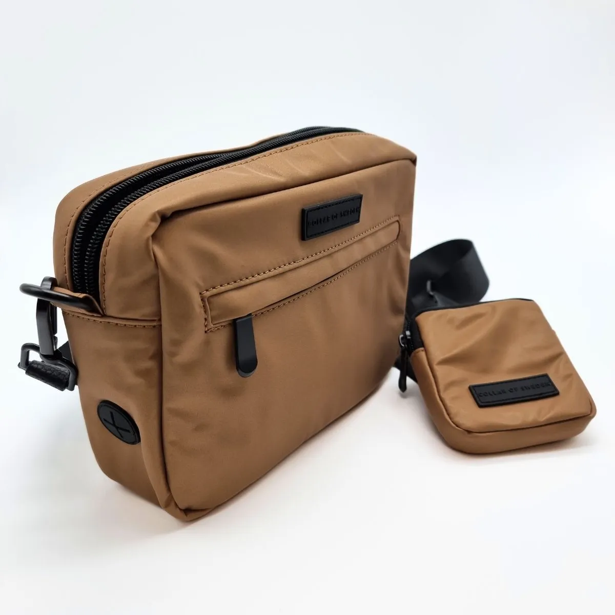 Reflective Bronze Dog Walking Bag - Crossbody