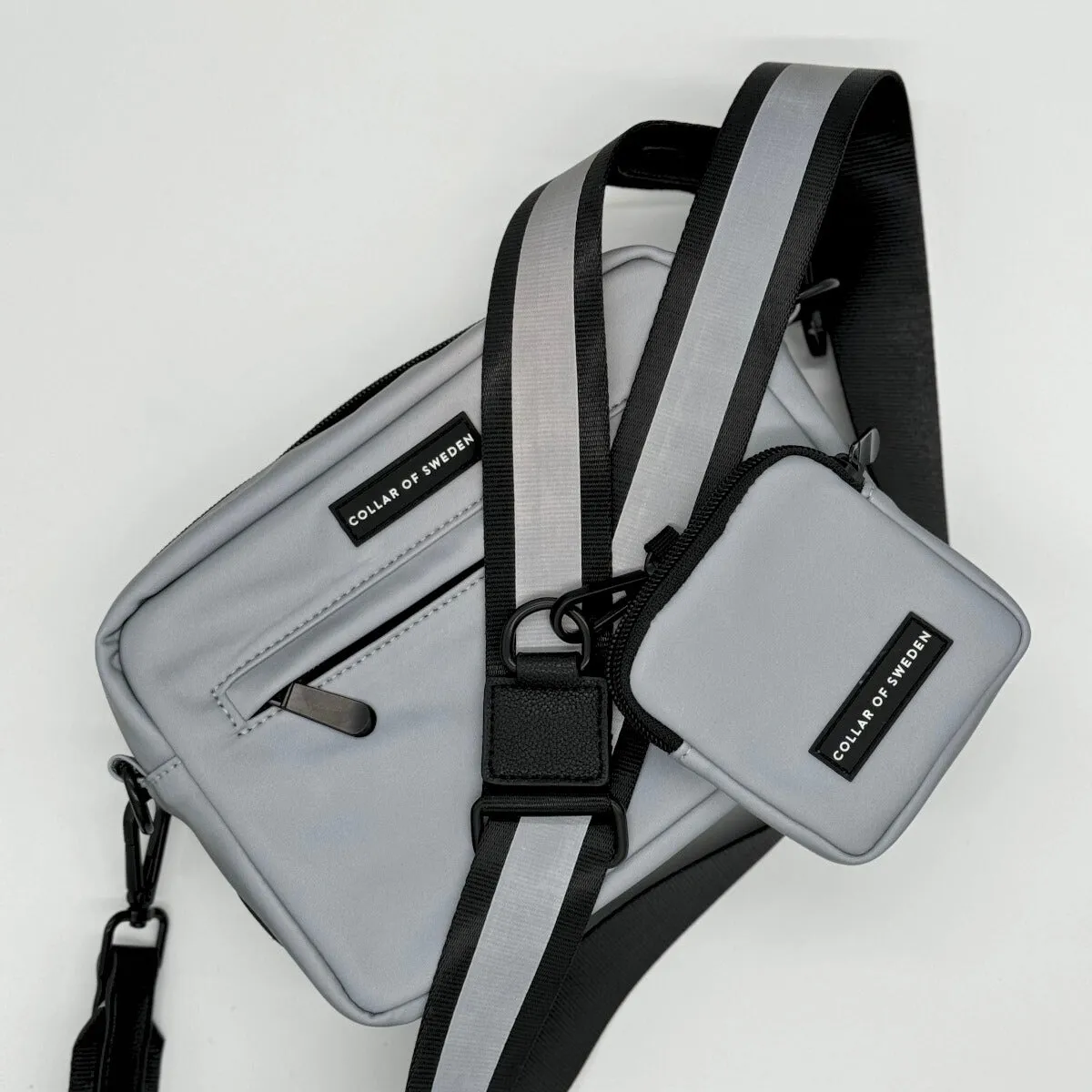 Reflective Silver Dog Walking Bag - Crossbody