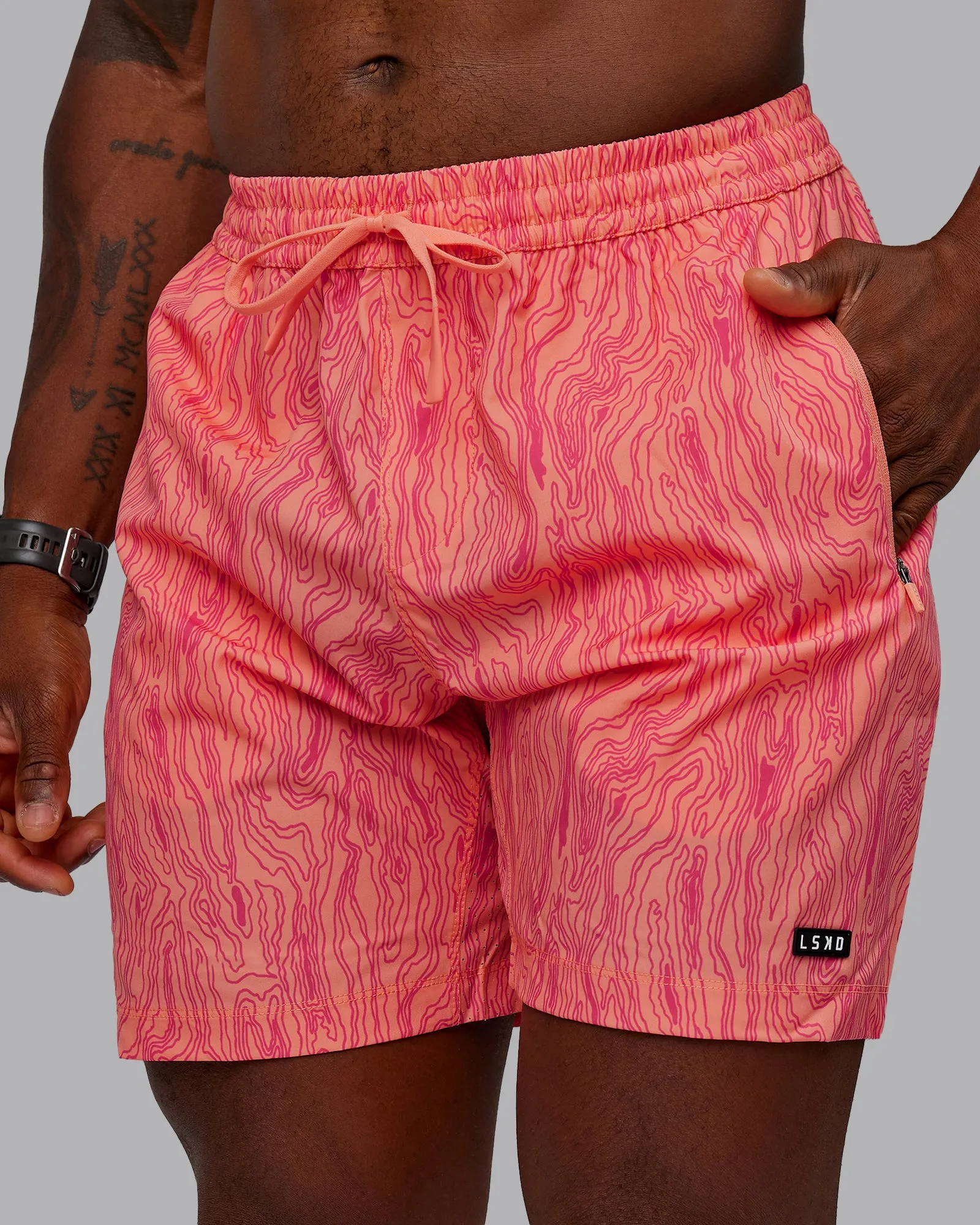 Rep 7" Performance Shorts - Topographic Peach