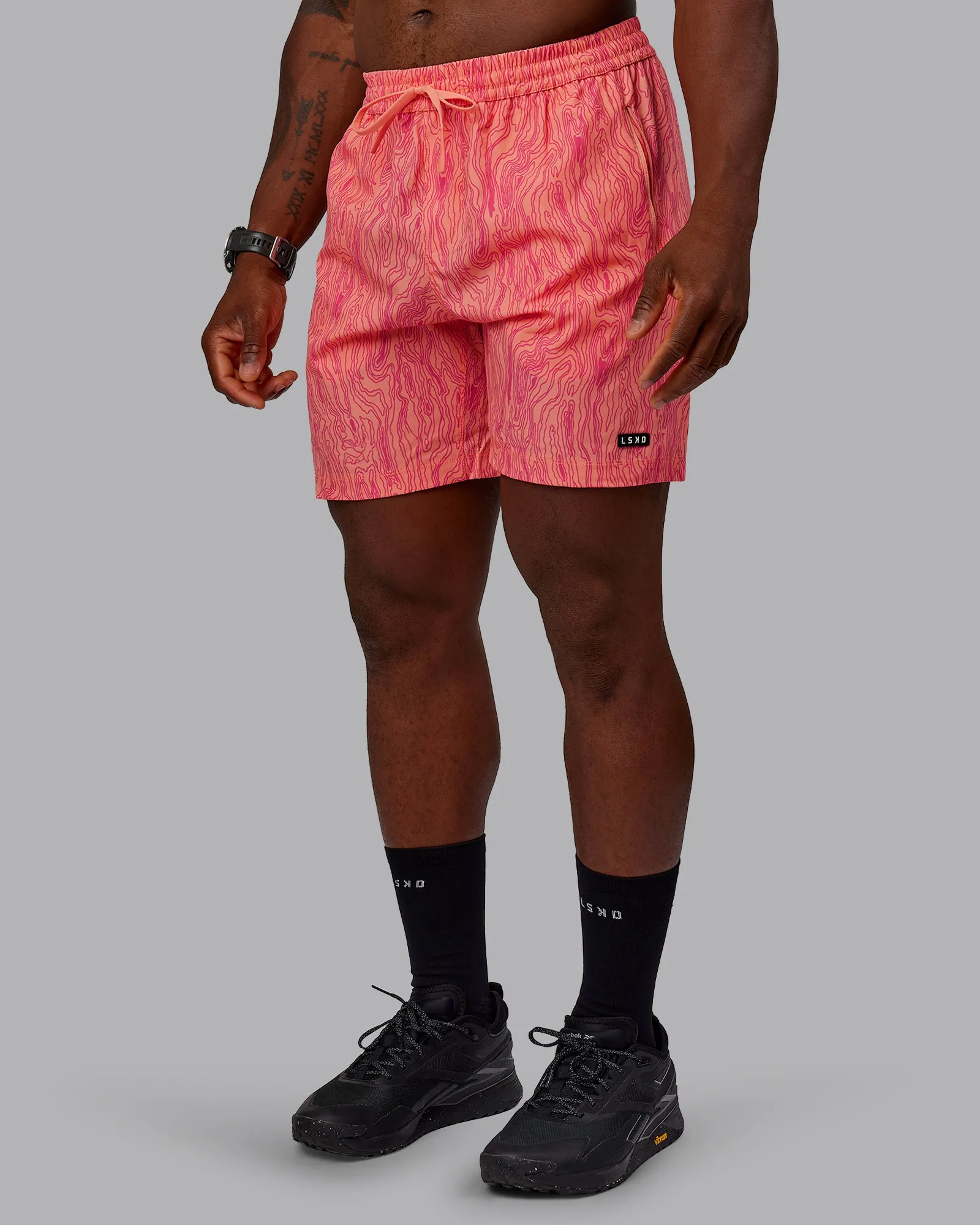 Rep 7" Performance Shorts - Topographic Peach