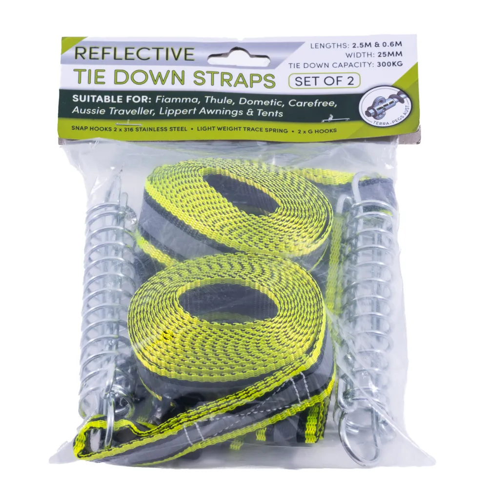 ReverseMate RV & Caravan Reflective Tie Down Straps