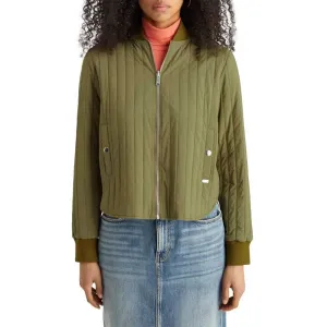 Reversible Vertical Quilt Bomber | Washed Military