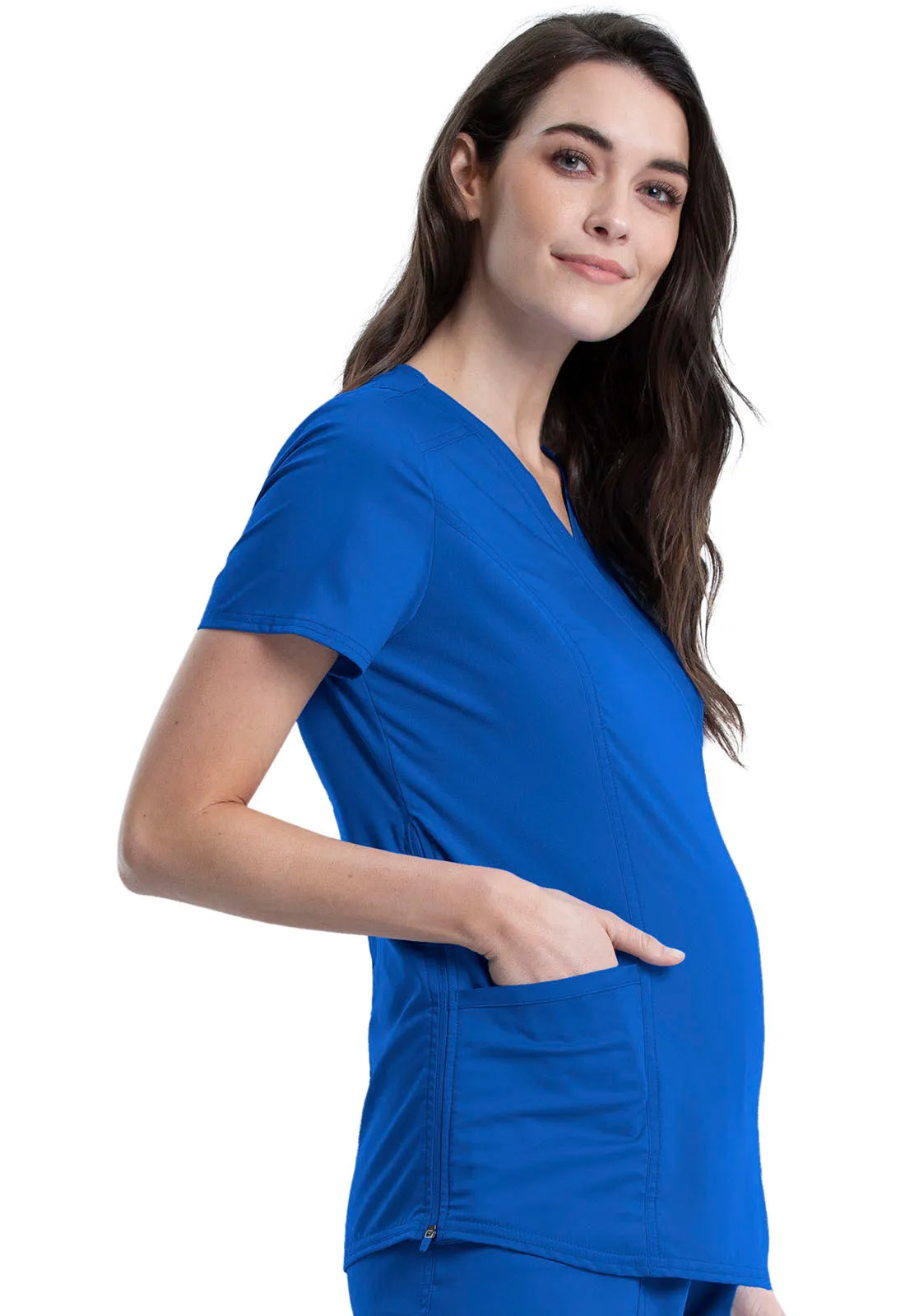Revolution WW688 Maternity Mock Wrap Top Royal