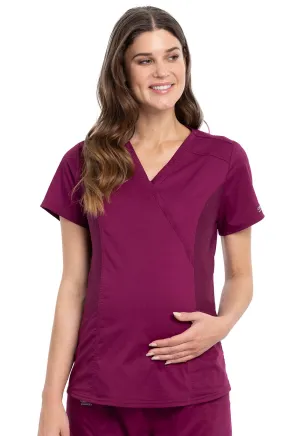 Revolution WW688 Maternity Mock Wrap Top Wine