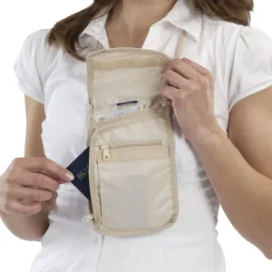 RFID Blocking Neck Wallet - Cream