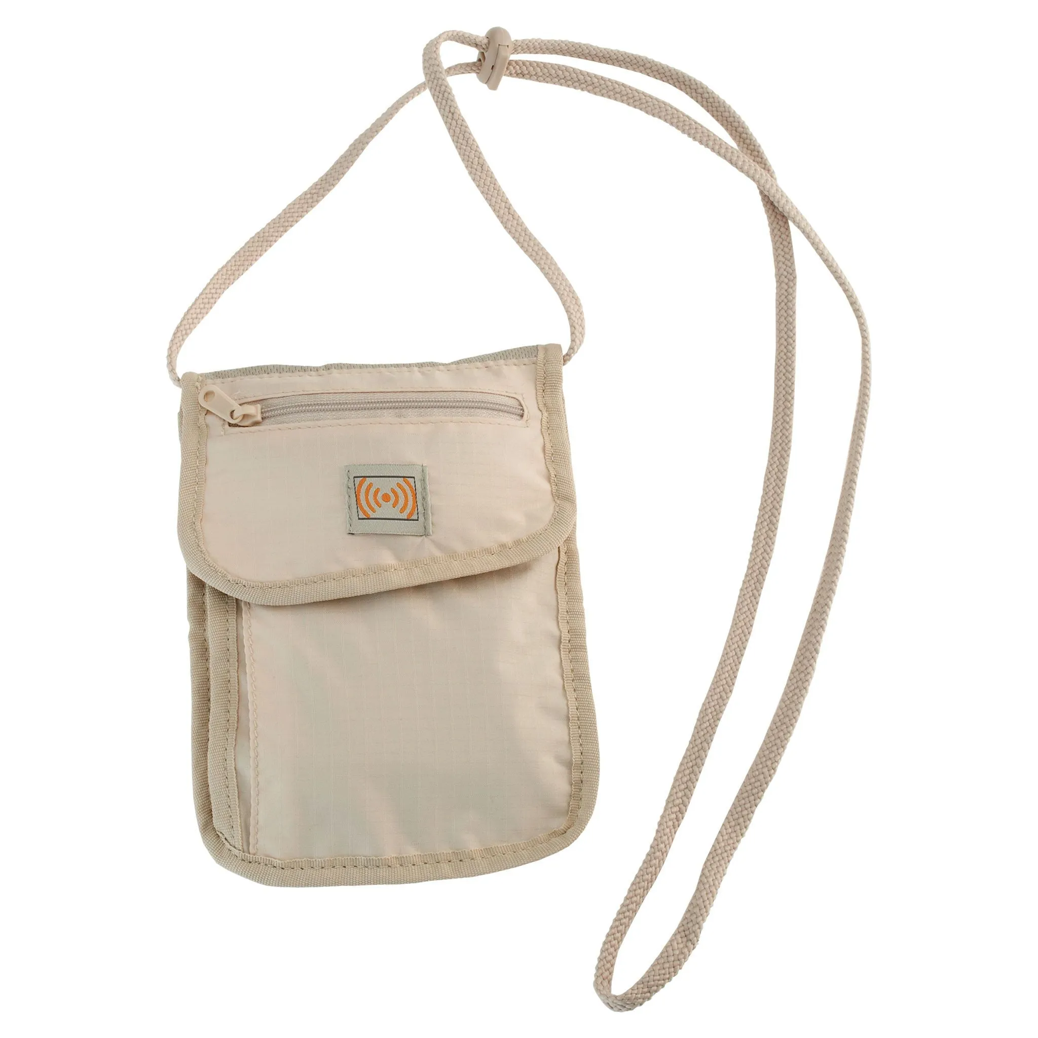 RFID Blocking Neck Wallet - Cream