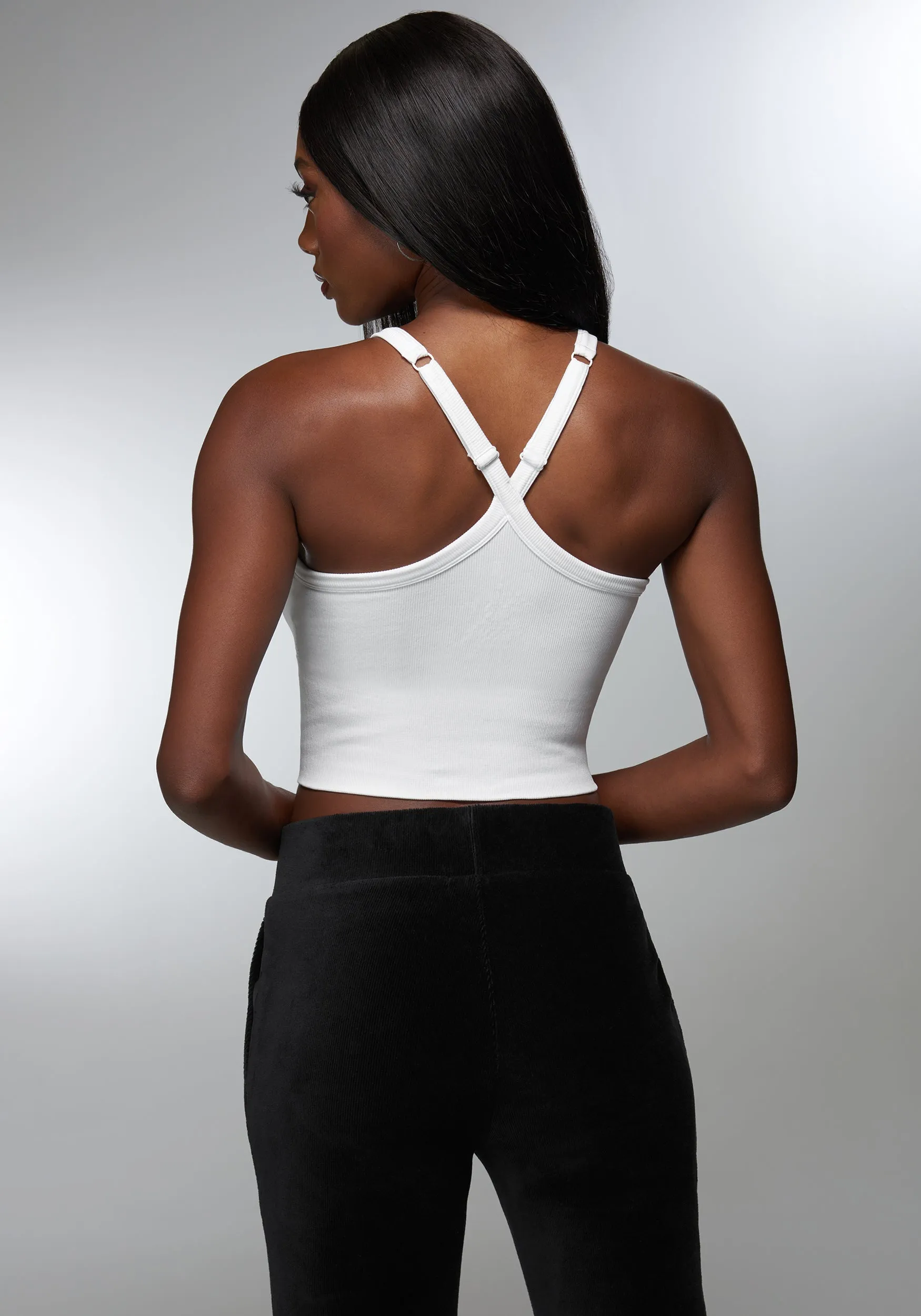 Rhinestone Logo Bra Tank