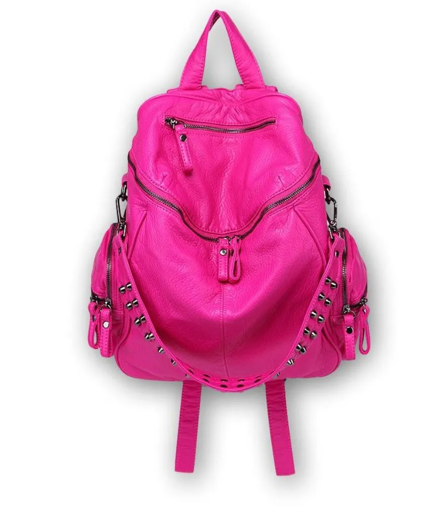 Ro Rox Calamity Womens PU Punk Gothic School Uni Studded Backpack
