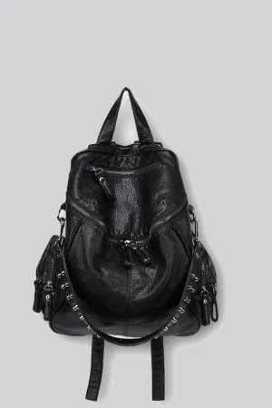 Ro Rox Calamity Womens PU Punk Gothic School Uni Studded Backpack