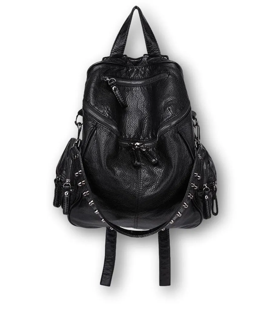 Ro Rox Calamity Womens PU Punk Gothic School Uni Studded Backpack