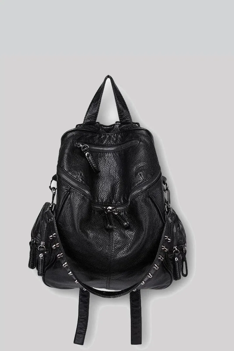 Ro Rox Calamity Womens PU Punk Gothic School Uni Studded Backpack
