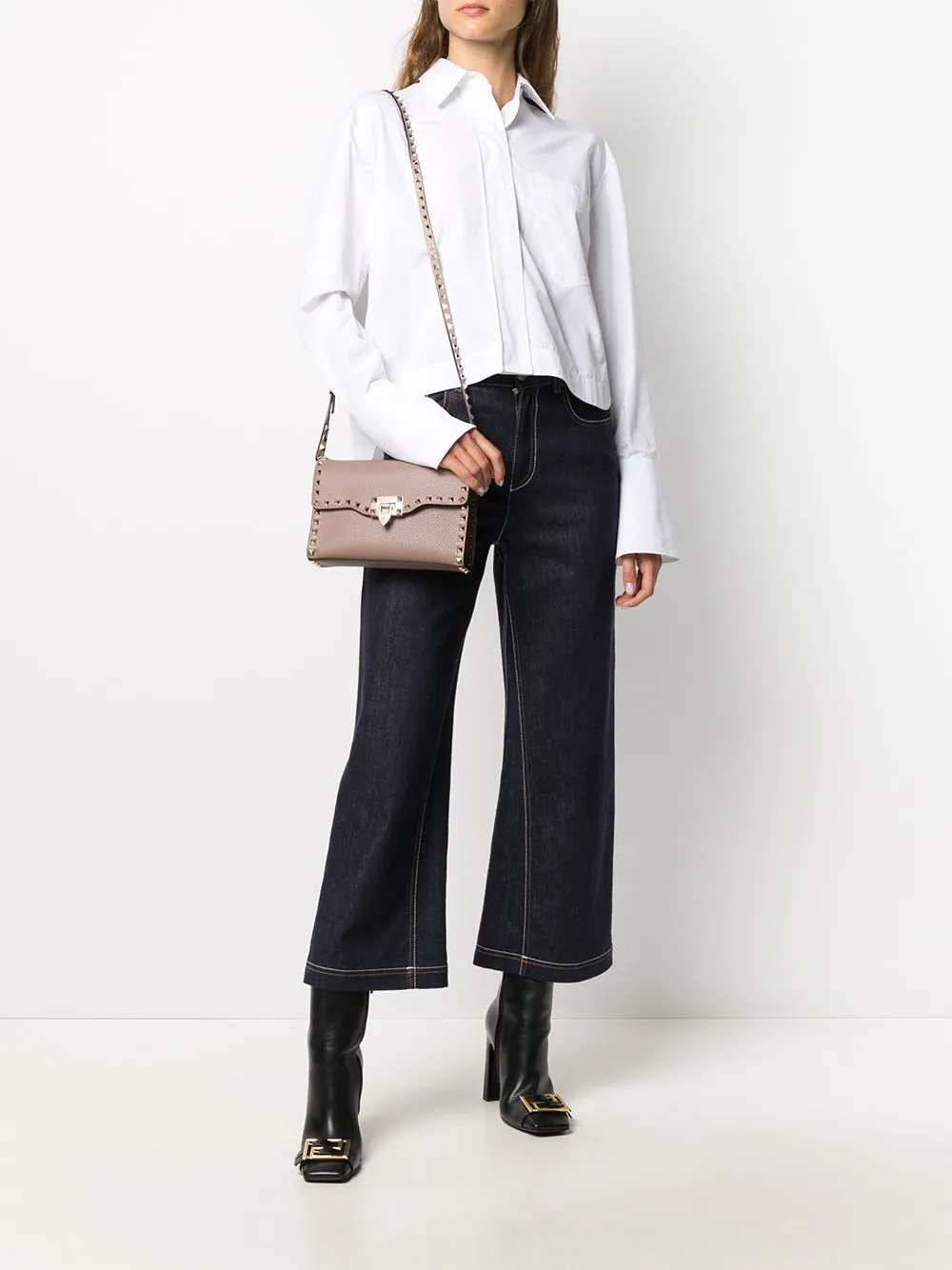 Rockstud small leather shoulder bag