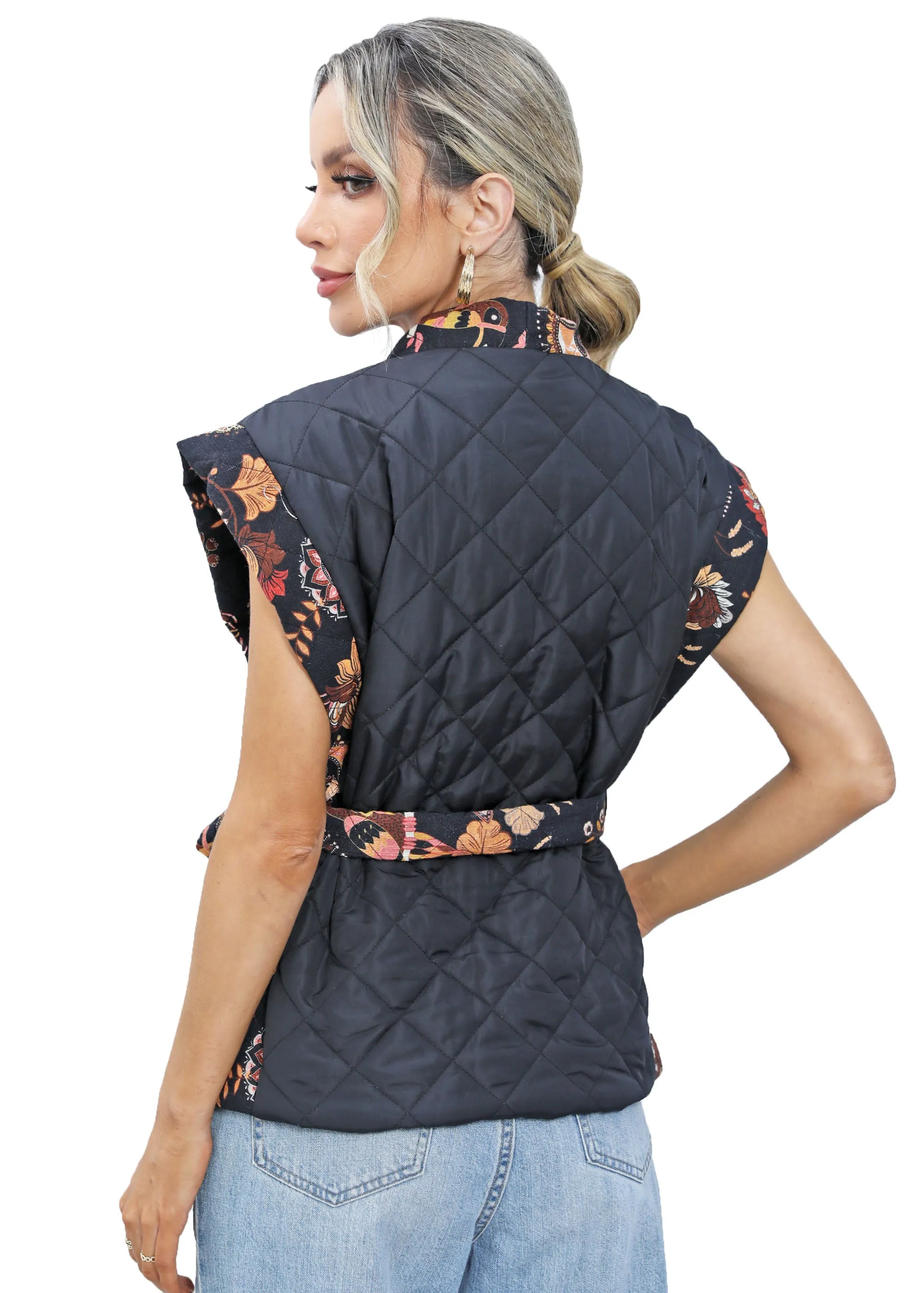 Roffe Floral Quilted Vest