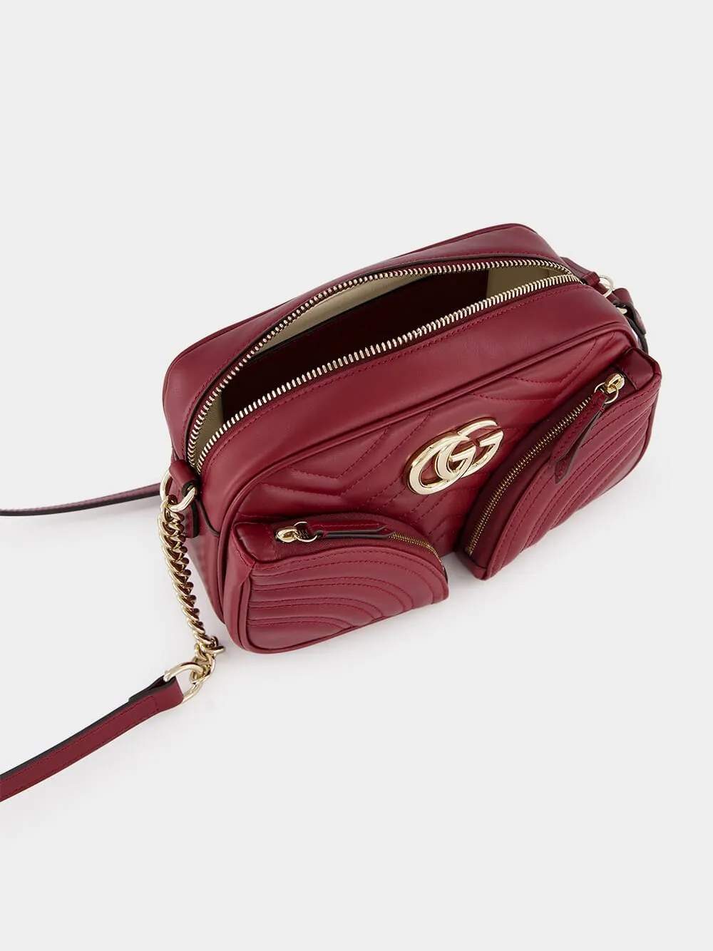 Rosso Ancora GG Marmont Small Shoulder Bag