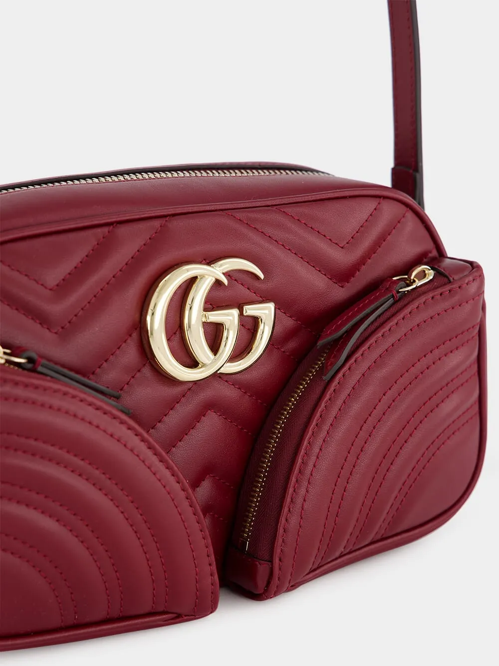 Rosso Ancora GG Marmont Small Shoulder Bag