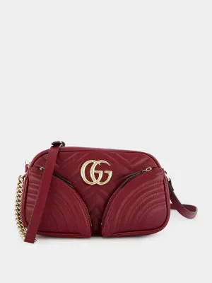 Rosso Ancora GG Marmont Small Shoulder Bag