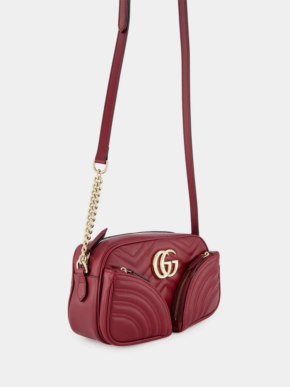 Rosso Ancora GG Marmont Small Shoulder Bag