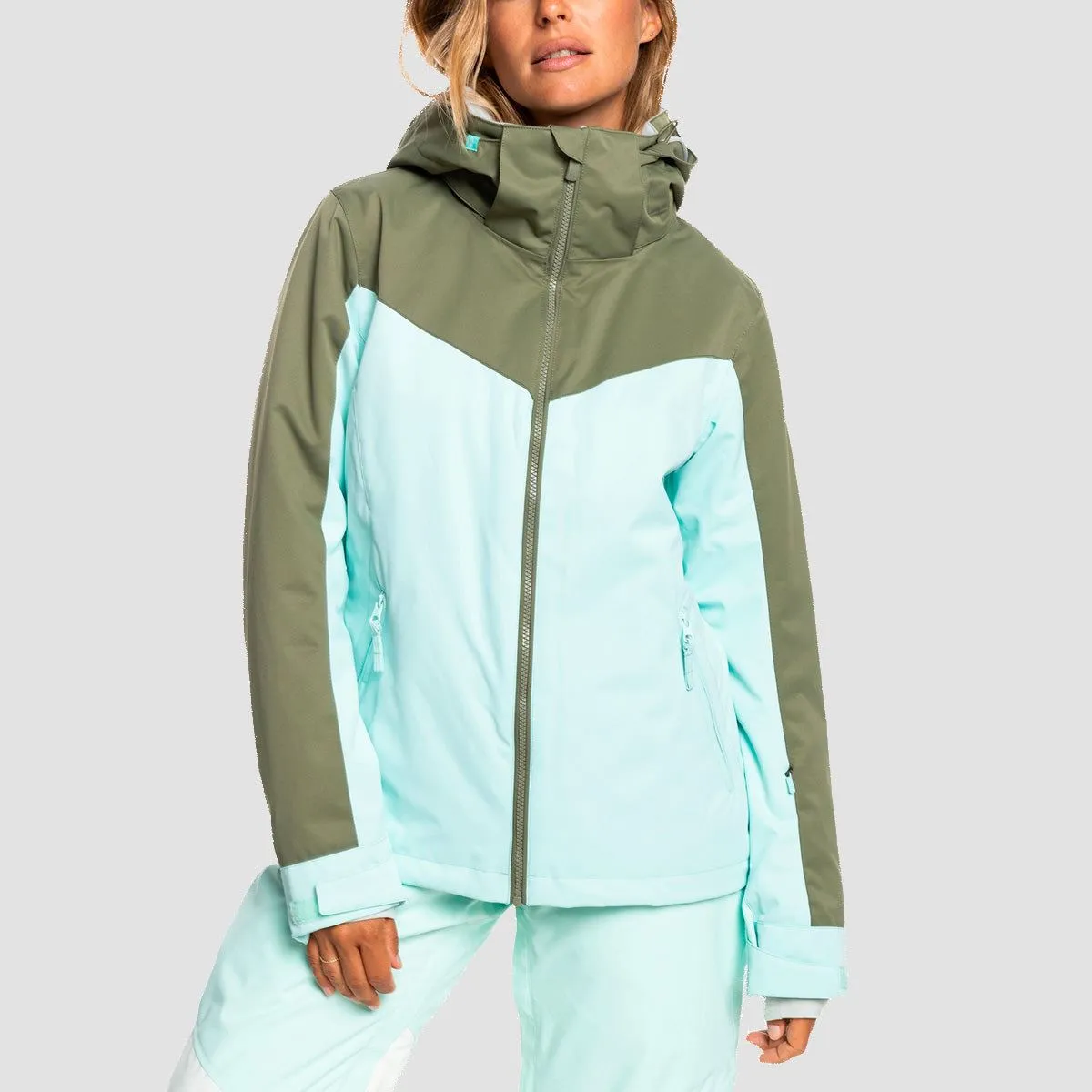 Roxy Free Jet Block 10K Snow Jacket Fair Aqua - Womens