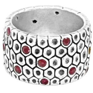 Ruby Honeycomb Ring