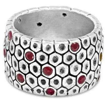Ruby Honeycomb Ring