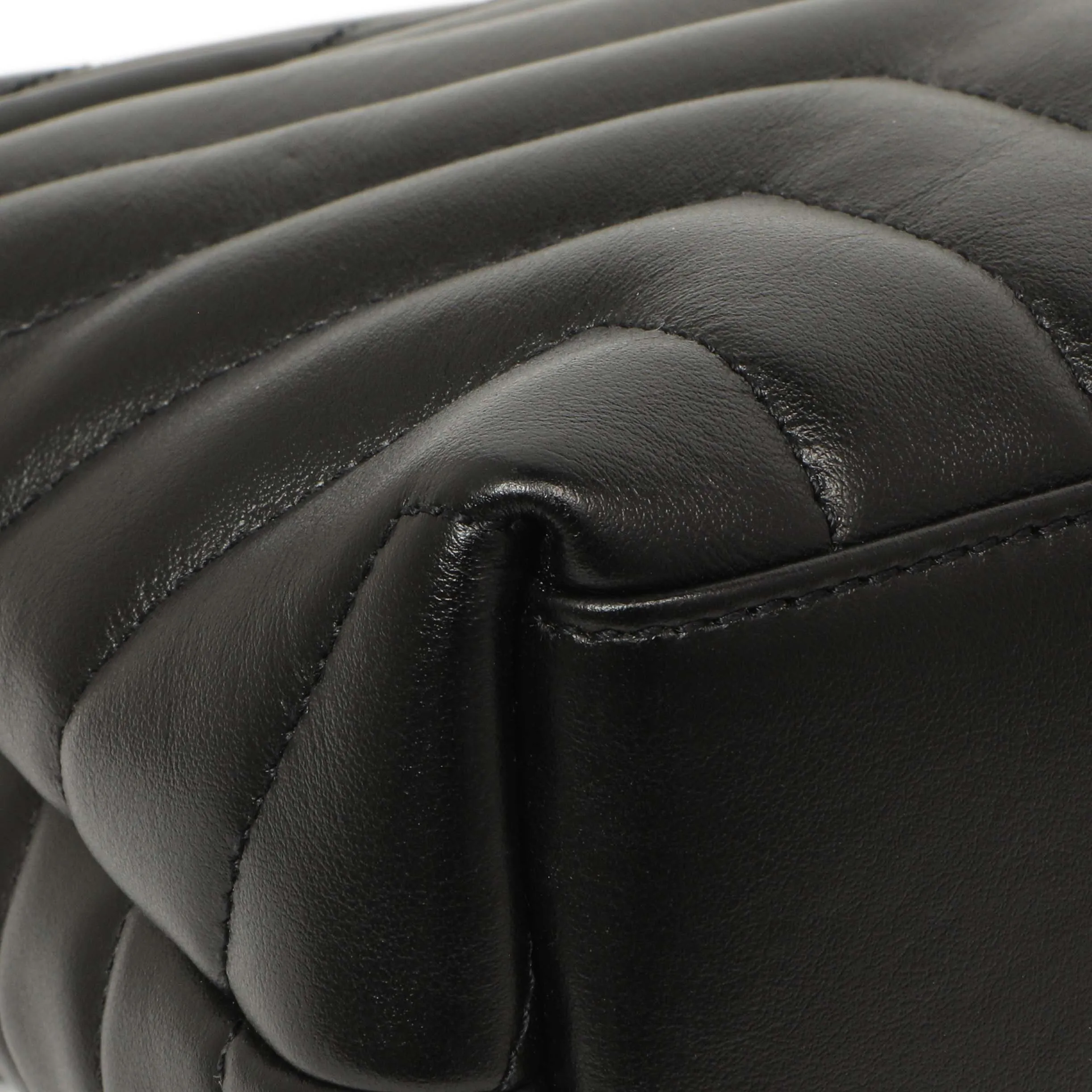 Saint Laurent Black Calfskin Y Quilted Monogram Small Charm Loulou Chain Satchel