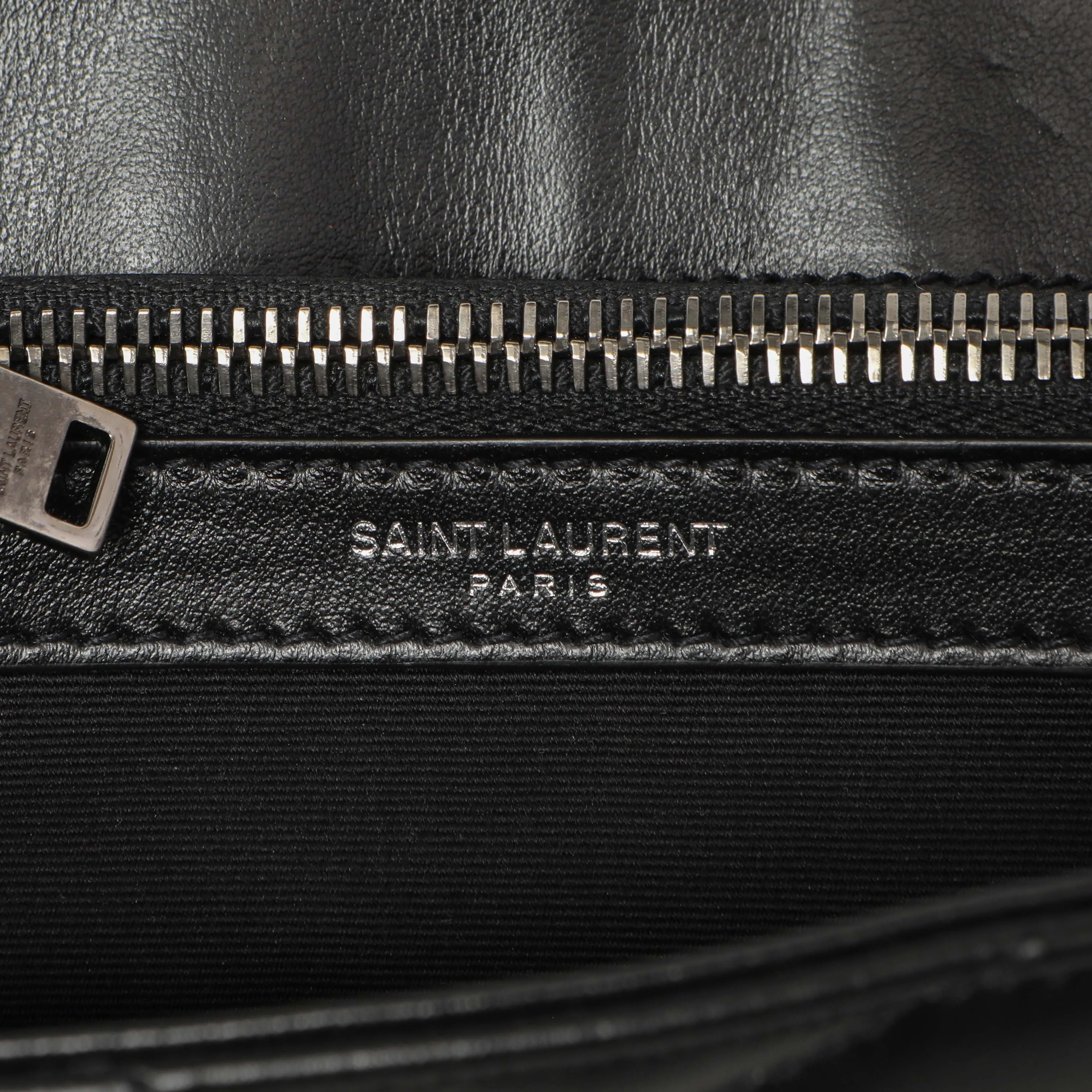 Saint Laurent Black Calfskin Y Quilted Monogram Small Charm Loulou Chain Satchel