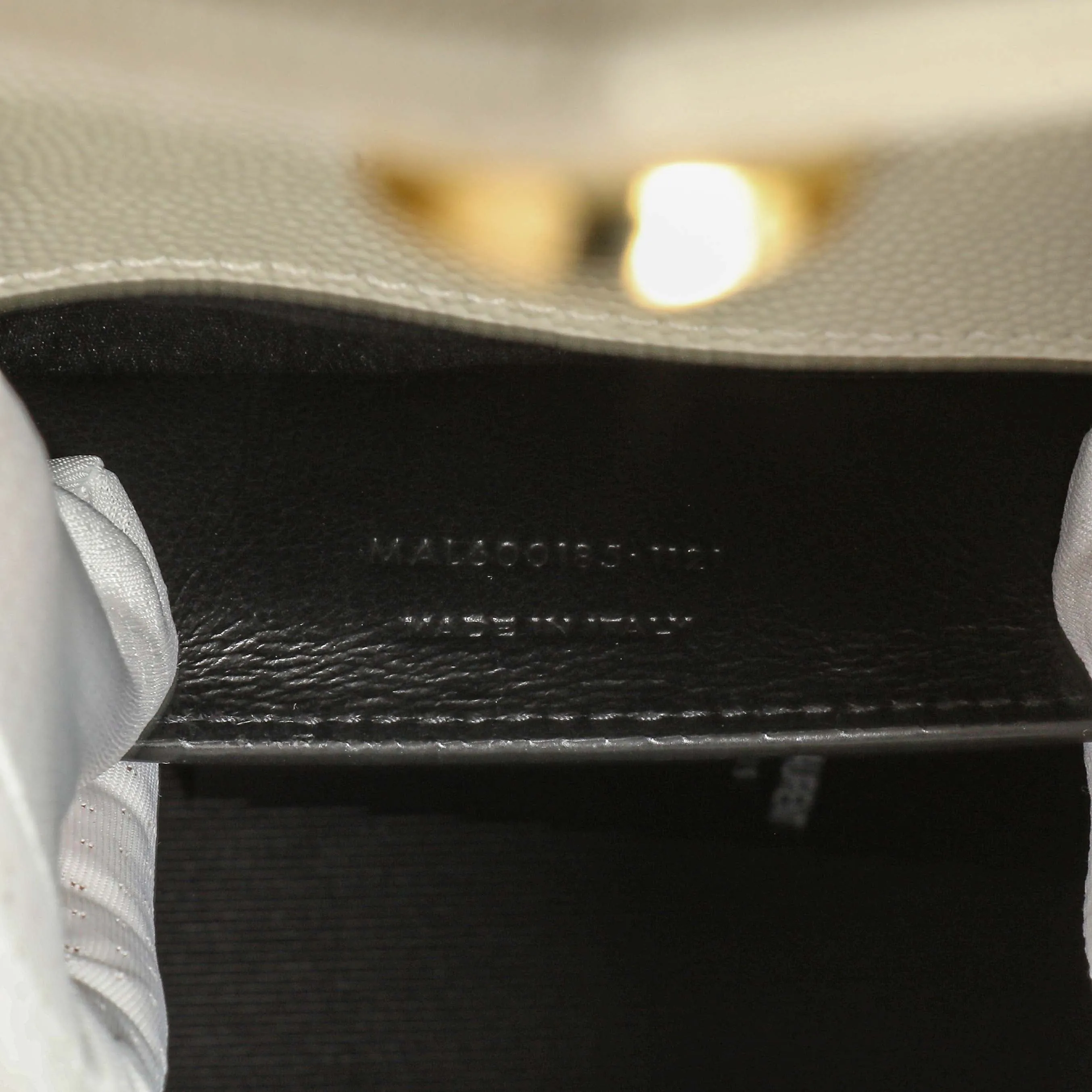 Saint Laurent Crema Grain De Poudre Matelasse Chevron Medium Triquilt Monogram Satchel