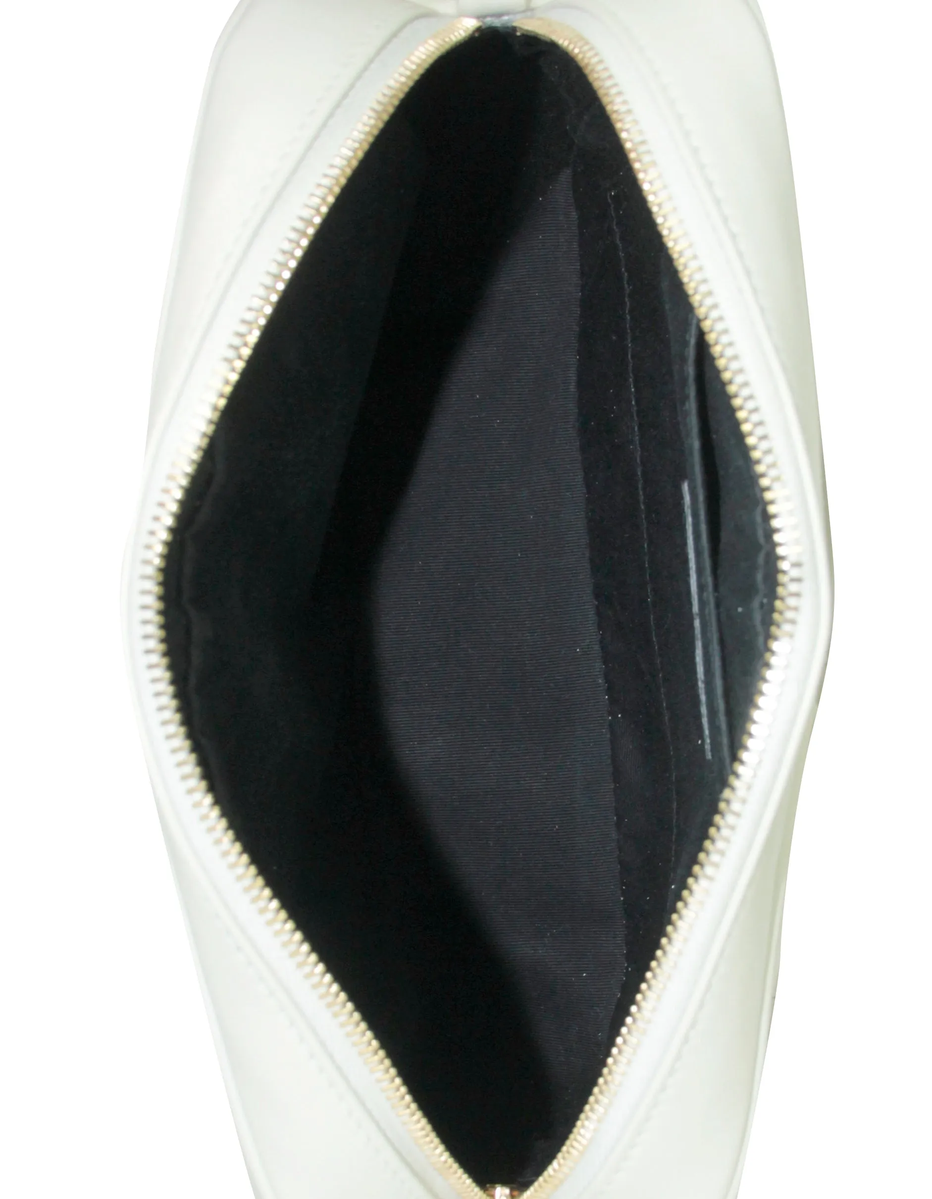 Saint Laurent Ivory Calfskin Matelasse Monogram Lou Camera Bag