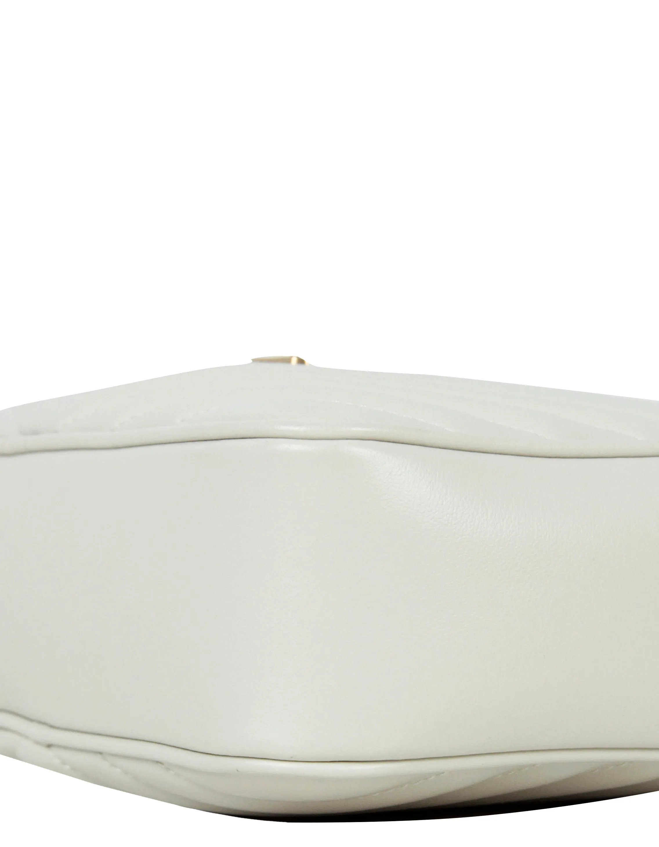 Saint Laurent Ivory Calfskin Matelasse Monogram Lou Camera Bag